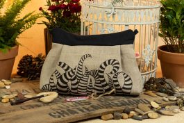 Pochette lin sérigraphie artisanale vagues